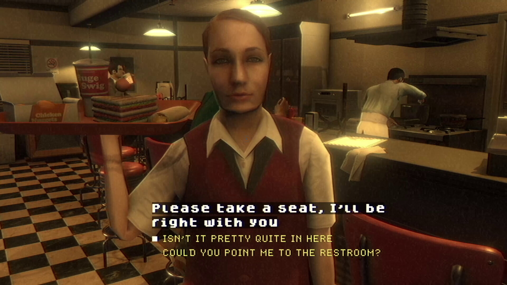 Fears to Fathom: Ironbark Lookout screenshot: talking to a waitress at the diner