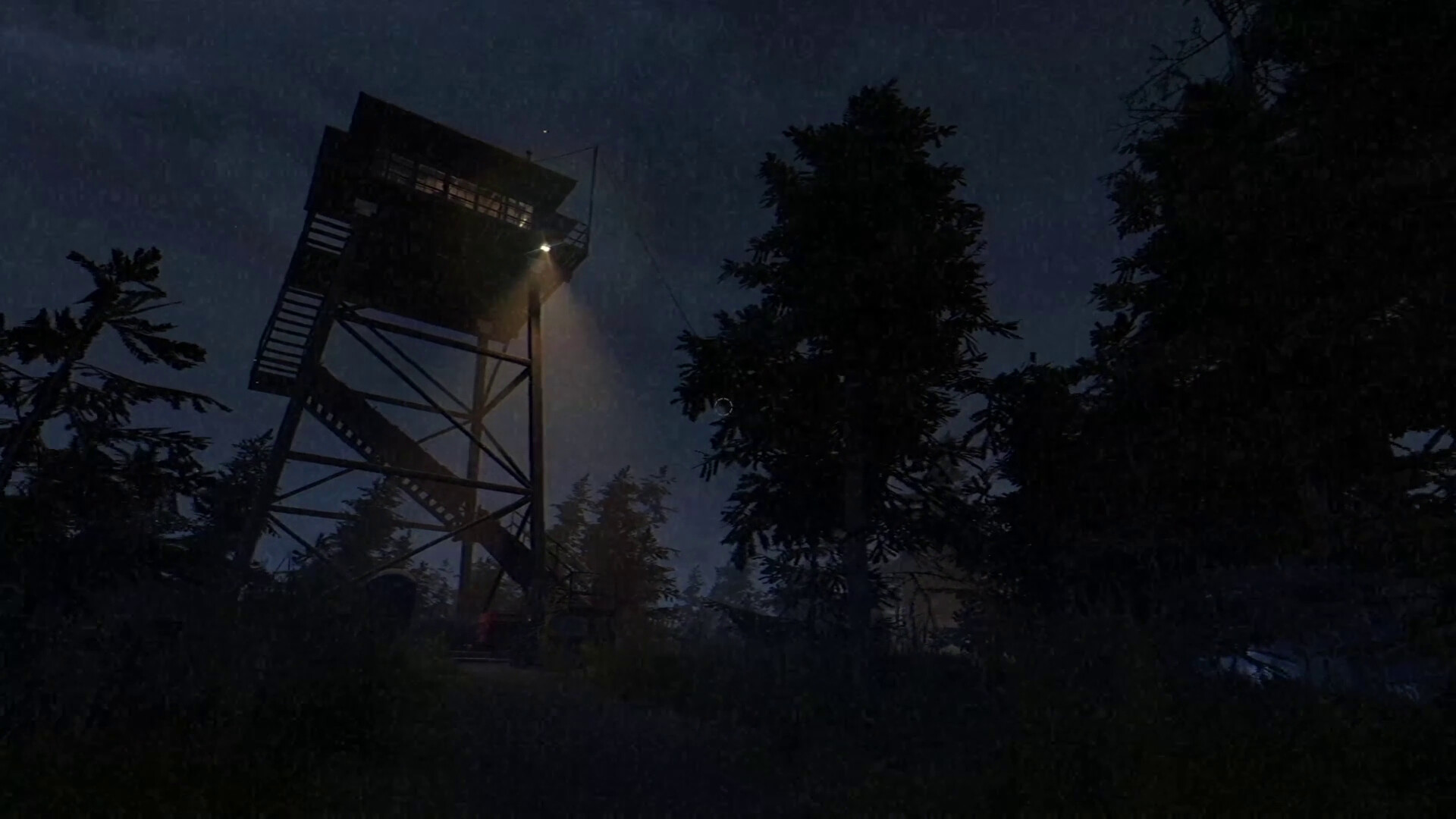 Fears to Fathom: Ironbark Lookout screenshot: the fire lookout tower at night