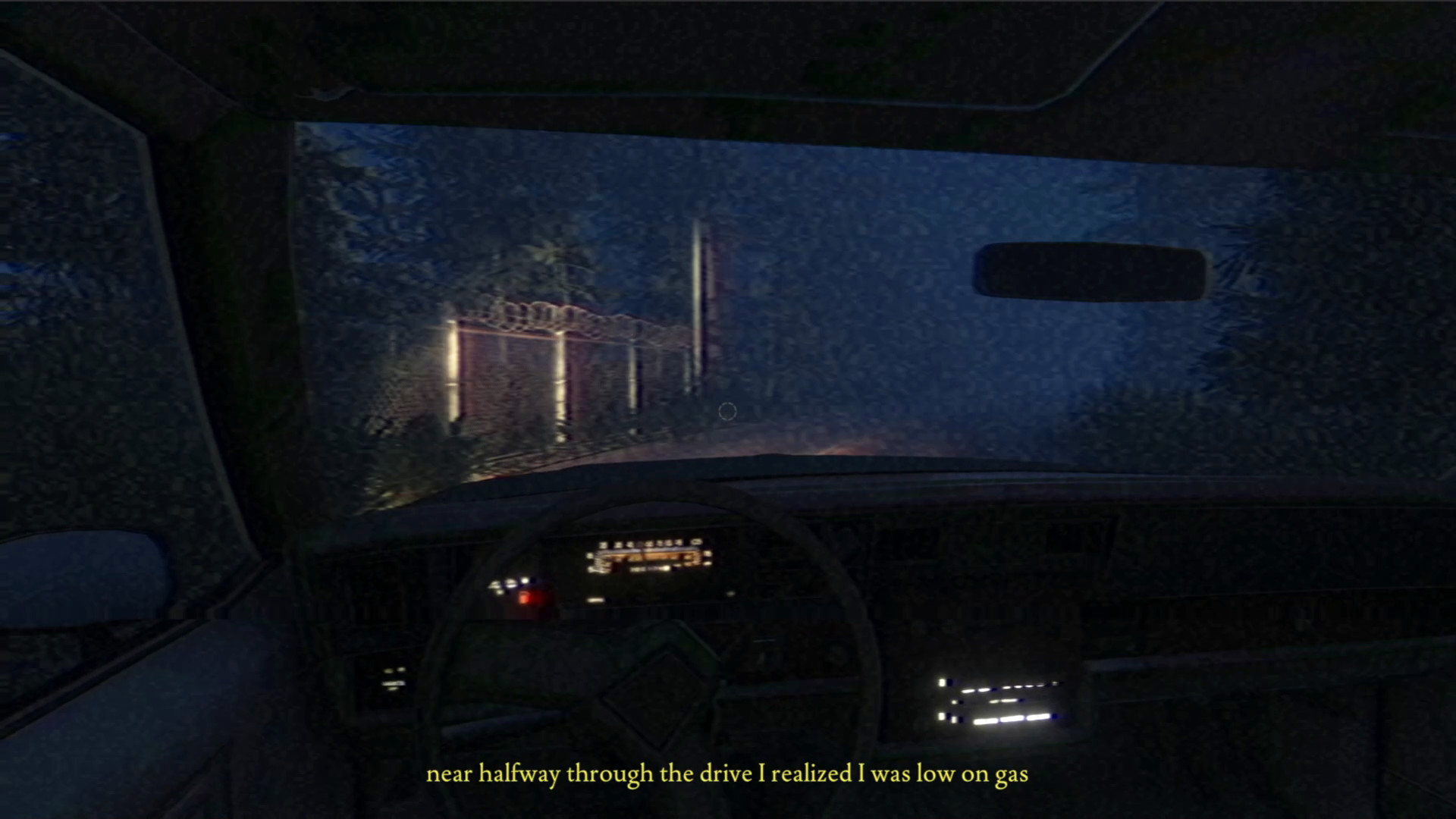 Fears to Fathom: Norwood Hitchhike screenshot: driving at night, low on gas